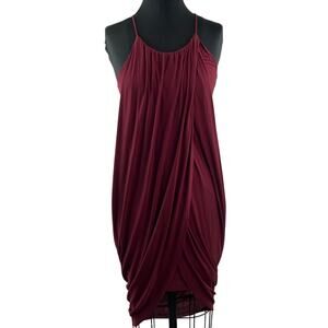 Burgundy Draped Dress Sweetheart Neck Casual Party/Cocktail Size Small S